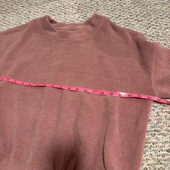 Free People Beach Happy Balloon Sleeve Pullover Sweater Pink Mauve- Size Medium - Picture 8 of 11